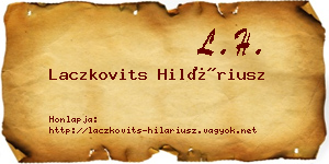 Laczkovits Hiláriusz névjegykártya